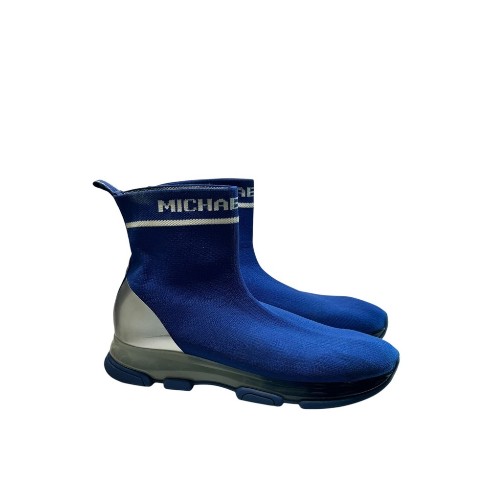 Michael Kors Kendra Reflective High Stretch Knit Sock Sneaker 10.5 Sapphire Blue